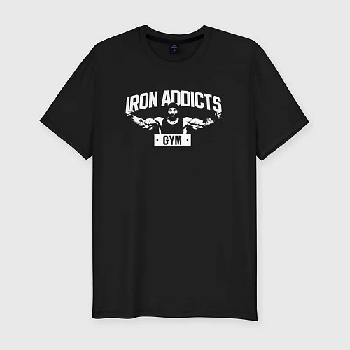 Мужская slim-футболка Iron Addicts Gym / Черный – фото 1