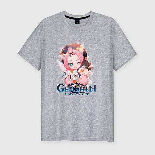 Мужская slim-футболка Диона Diona Genshin Impact / Меланж – фото 1