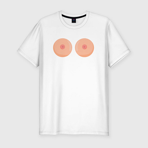 Мужская slim-футболка Boobs 18 / Белый – фото 1