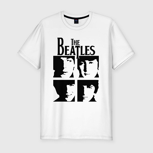 Мужская slim-футболка The Beatles - legendary group! / Белый – фото 1