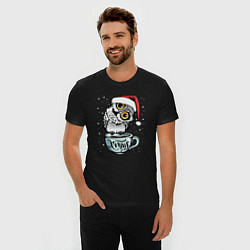 Футболка slim-fit X-mas Owl, цвет: черный — фото 2