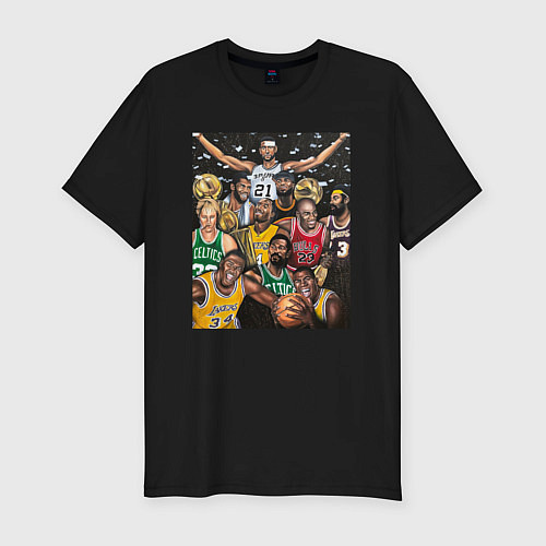 Мужская slim-футболка Легенды НБА / Черный – фото 1