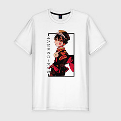 Футболка slim-fit Туалетный мальчик ханако кун Jibaku Shounen Hanako, цвет: белый