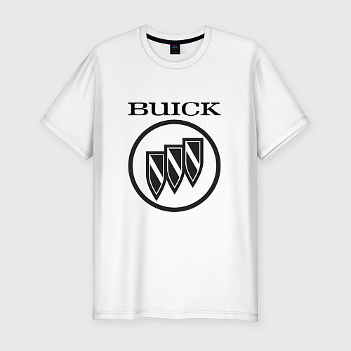 Мужская slim-футболка Buick Black and White Logo / Белый – фото 1