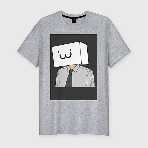 Мужская slim-футболка Smile :3 / Меланж – фото 1