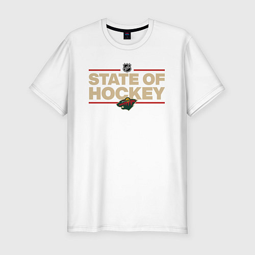 Мужская slim-футболка Minnesota Wild NHL Миннесота Уайлд НХЛ / Белый – фото 1