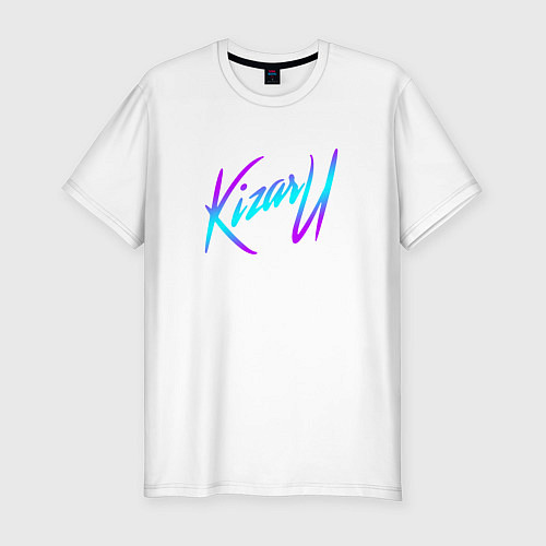 Мужская slim-футболка КИЗАРУ НЕОН ЛОГО KIZARU NEON LOGO / Белый – фото 1