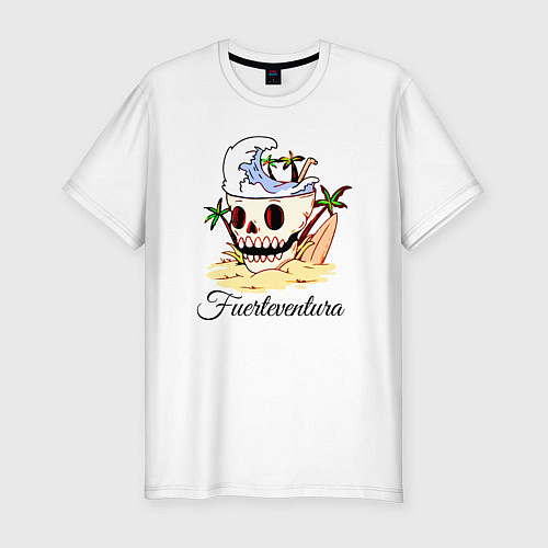 Мужская slim-футболка Fuerteventura - Summer / Белый – фото 1