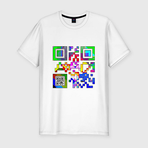 Мужская slim-футболка Color QR / Белый – фото 1