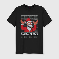 Футболка slim-fit ЗОЙДБЕРГ КЛАУС, SANTA CLAWS ФУТУРАМА, цвет: черный