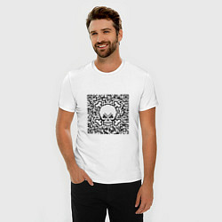 Футболка slim-fit QR Skull, цвет: белый — фото 2