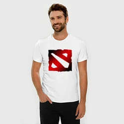 Футболка slim-fit ЧЁРНО КРАСНОЕ ЛОГО ДОТА 2 DOTA 2 LOGO, цвет: белый — фото 2