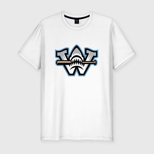 Мужская slim-футболка Wilmington sharks - baseball team / Белый – фото 1