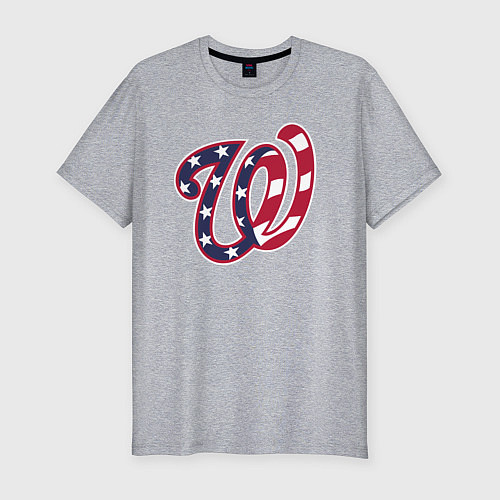 Мужская slim-футболка Washington Nationals - baseball team / Меланж – фото 1