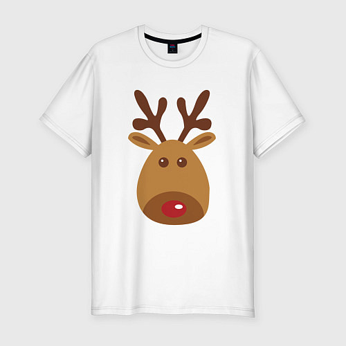Мужская slim-футболка Олень 2022 / Белый – фото 1