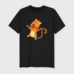 Мужская slim-футболка Счастливый тигр 2022