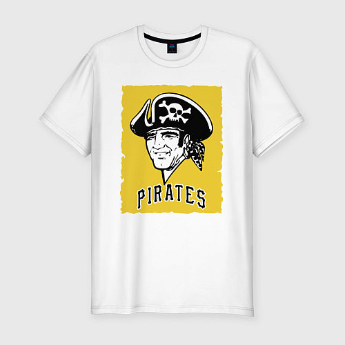 Мужская slim-футболка Pittsburgh Pirates baseball / Белый – фото 1
