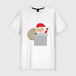 Мужская slim-футболка Дед Мороз в трубе