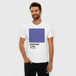 Футболка slim-fit Цвет Pantone 2022 года - Very Peri, цвет: белый — фото 2