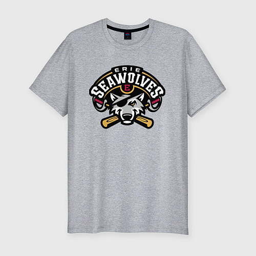 Мужская slim-футболка Sea Wolves - baseball team / Меланж – фото 1