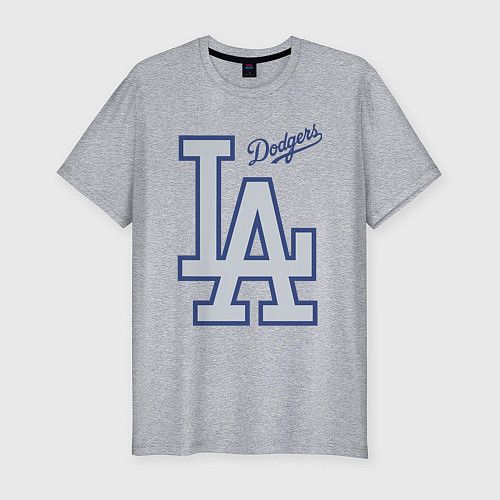 Мужская slim-футболка Los Angeles Dodgers - baseball team / Меланж – фото 1