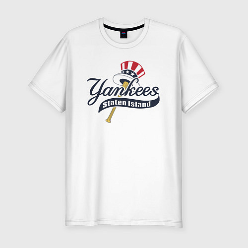 Мужская slim-футболка Staten island Yankees / Белый – фото 1