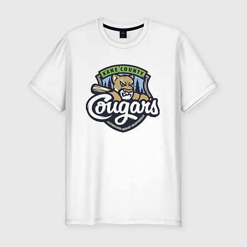 Мужская slim-футболка Kane County Cougars - baseball team / Белый – фото 1