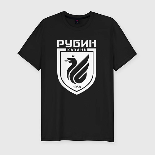 Мужская slim-футболка ФУТБОЛЬНЫЙ КЛУБ РУБИН / Черный – фото 1