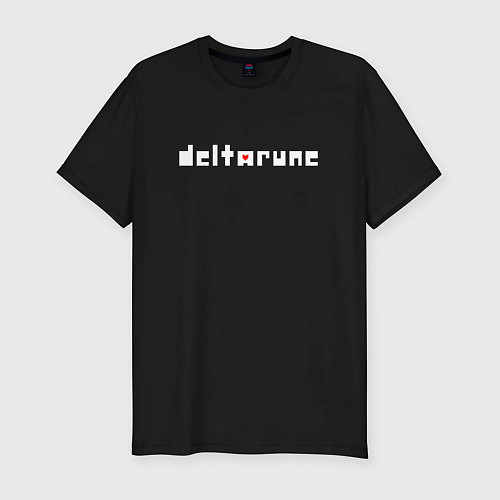 Мужская slim-футболка Deltarune logo надпись / Черный – фото 1