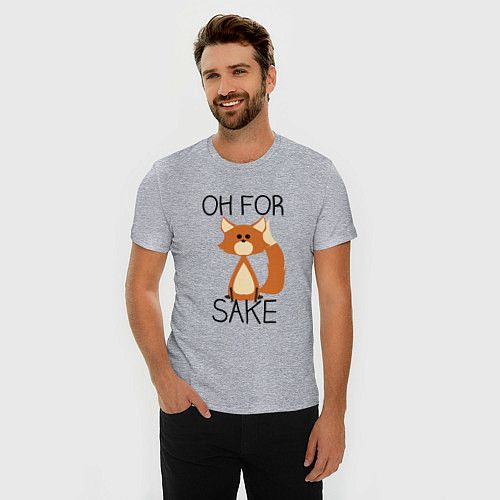 Мужская slim-футболка OH FOR SAKE / Меланж – фото 3