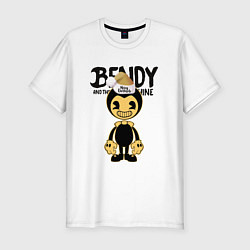 Футболка slim-fit MERRY CHRISTMAS BENDY AND THE INK MACHINE, цвет: белый