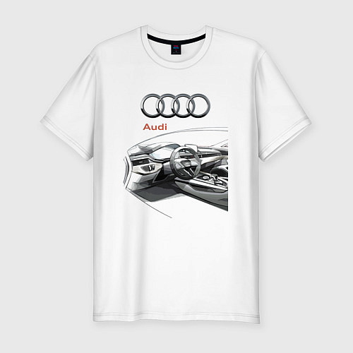 Мужская slim-футболка Audi salon concept / Белый – фото 1