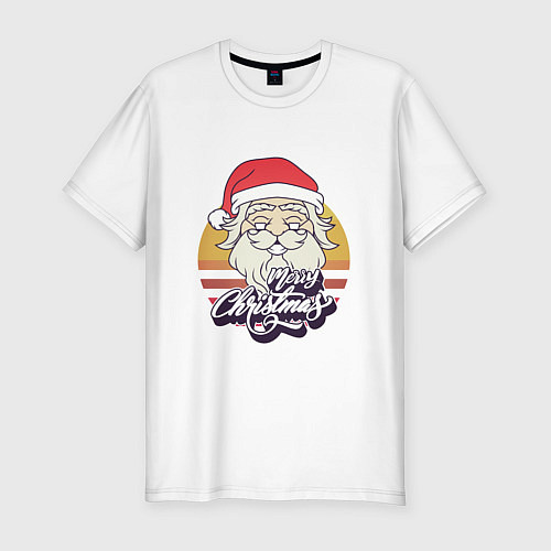 Мужская slim-футболка Лого Дед Мороза / Белый – фото 1