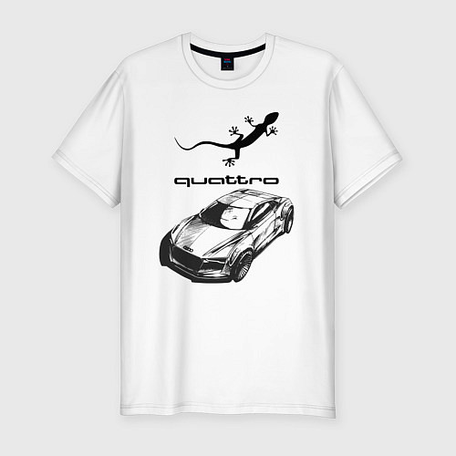 Мужская slim-футболка Audi Quattro 4x4 off road / Белый – фото 1