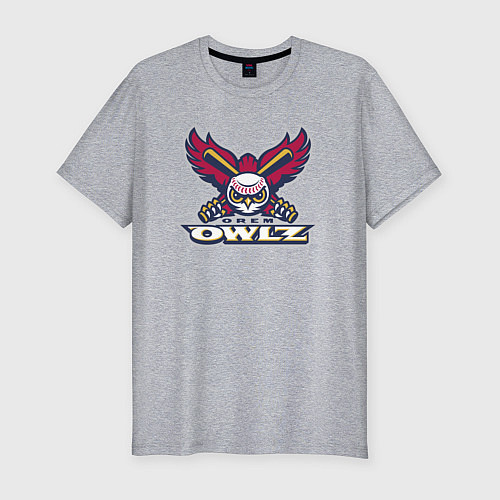 Мужская slim-футболка Orem Owlz - baseball team / Меланж – фото 1