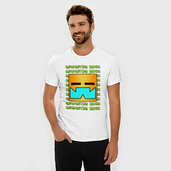 Футболка slim-fit GEOMETRY DASH КЛАССИКА УРОВЕНЬ, цвет: белый — фото 2