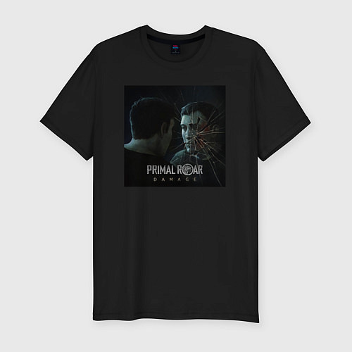 Мужская slim-футболка Damage / Черный – фото 1