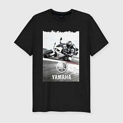 Футболка slim-fit YAMAHA на вираже, цвет: черный