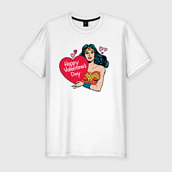 Футболка slim-fit Wonder Woman Valentine, цвет: белый