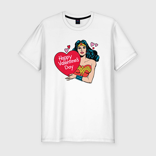 Мужская slim-футболка Wonder Woman Valentine / Белый – фото 1