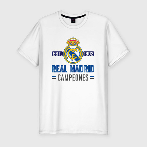 Мужская slim-футболка Real Madrid Реал Мадрид / Белый – фото 1