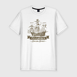 Мужская slim-футболка Корабль Columbus
