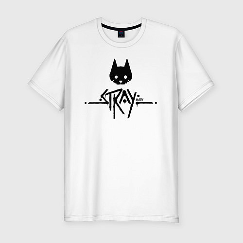 Мужская slim-футболка Stray: Black Logo / Белый – фото 1