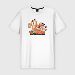 Мужская slim-футболка Червячки Worms