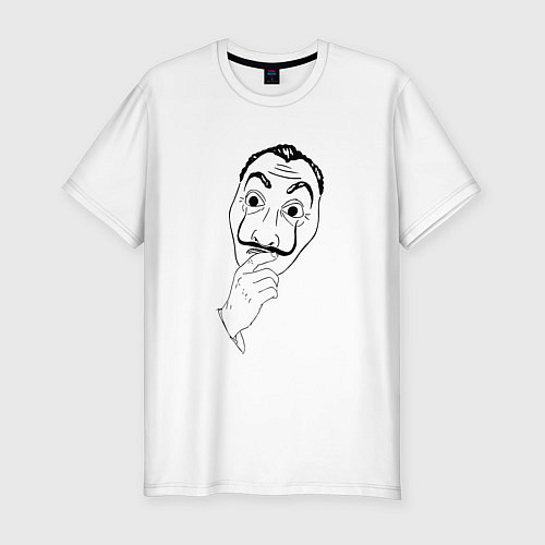 Мужская slim-футболка Бумажный дом дали / Белый – фото 1