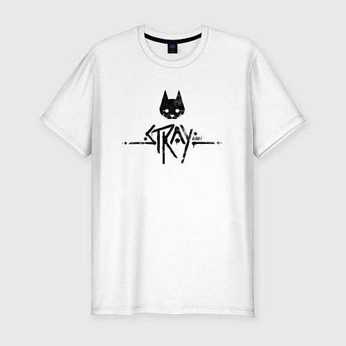 Мужская slim-футболка Stray: Black Logo / Белый – фото 1