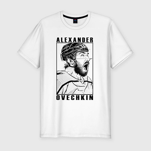 Мужская slim-футболка АЛЕКСАНДР ОВЕЧКИН ALEXANDER OVECHKIN / Белый – фото 1