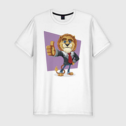 Футболка slim-fit Lion - boss, цвет: белый