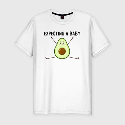 Мужская slim-футболка Expecting a baby / Белый – фото 1