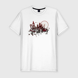 Мужская slim-футболка London Dark red design